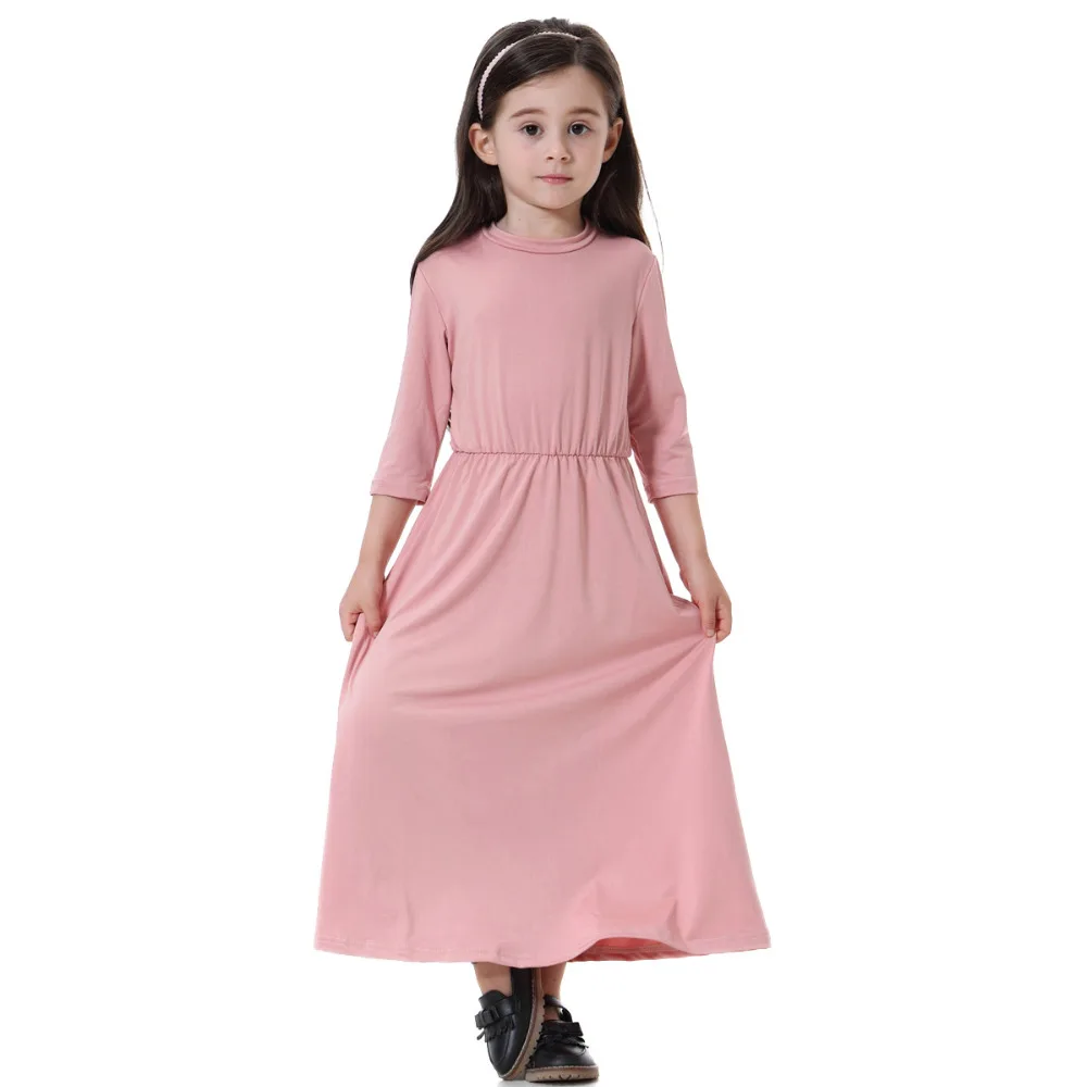 Мусульманское детское Макси платье для девочек длинное халат кимоно Jubah Рамадан