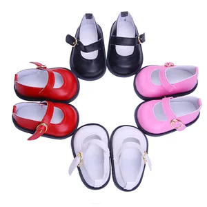 Luckdoll красивая кожаная обувь на плоской подошве, подходит для 18-дюймовых американских кукол и 43 см, аксессуары для одежды, игрушки для девочек, поколение, подарок на день рождения