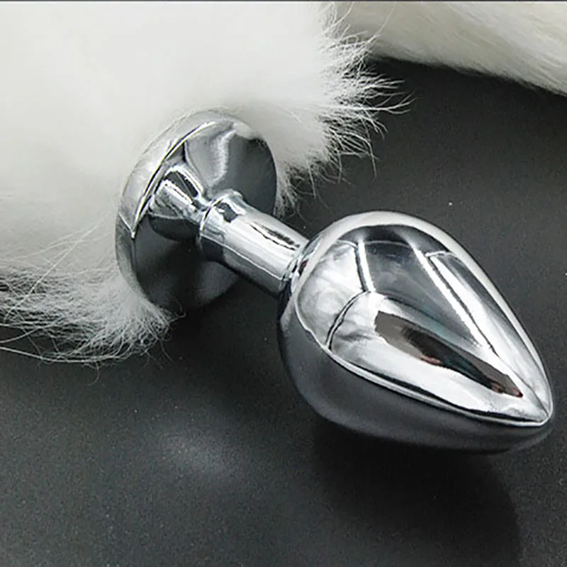 New Funny Adult Love Fox Tail Butt Anal Plug Sexy Romance Stainless steel butt plug anal fox tail cosplay sex toys | Красота и