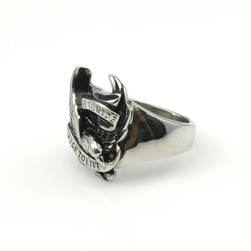 AMUMIU крутое кольцо орла из нержавеющей стали для мужчин и женщин байкерская