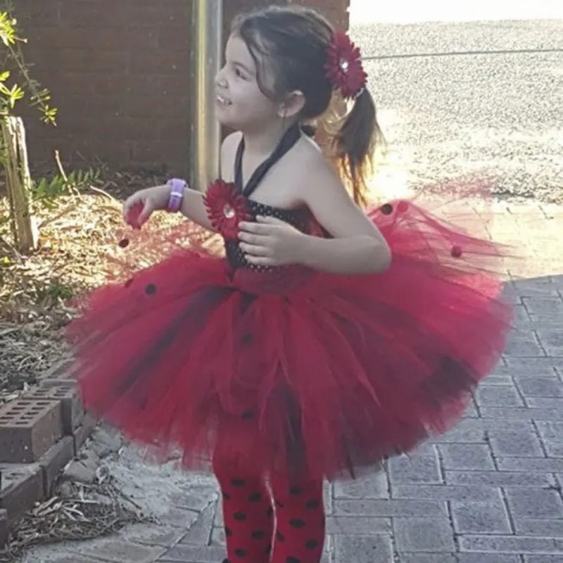 PRINCESS TUTU Dress Girl Ladybug Costumes Cosplay Kids Girls Dresses Clothes Birthday Party Lady Bug Costume Vestidos K123 | Детская