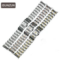 isunzun 316l stainless steel watchbands for omega de ville series metal bracelet 20mm width watch straps belt classic straps