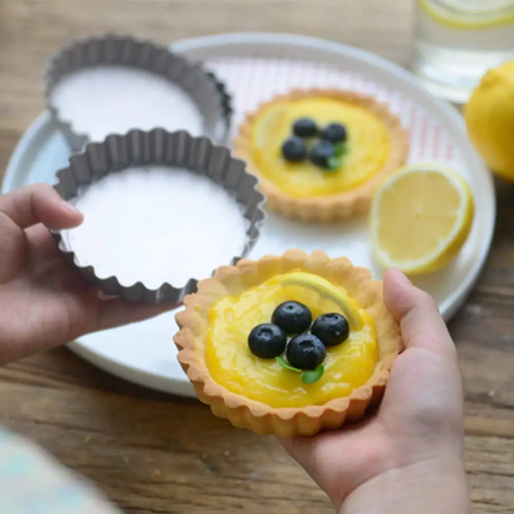 4 дюймовые антипригарные сковороды Quiche со съемным дном мини противни для пирога