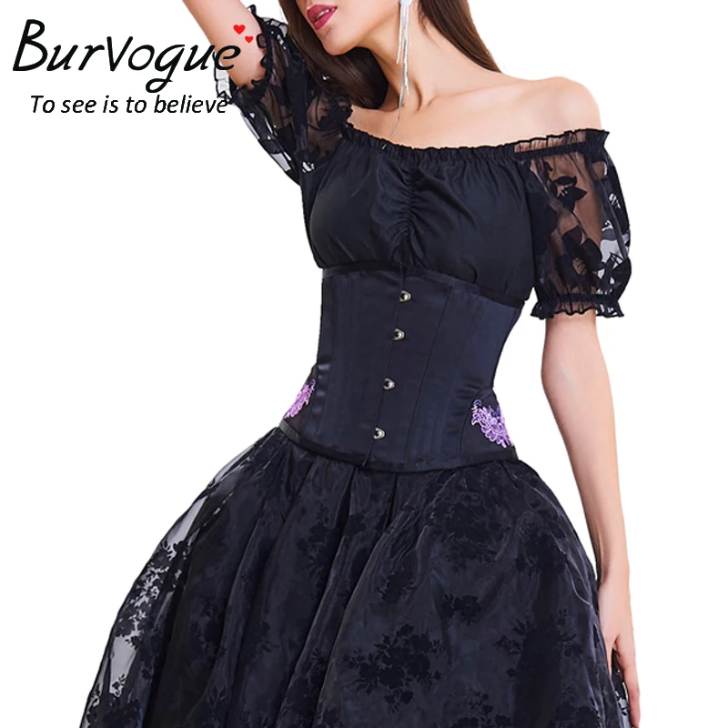 Сексуальный корсет и бюстье со стальными косточками Burvogue, корсет под грудь в стиле стимпанк, корсеты для талии, Бюстье для похудения, корсет с контролем талии