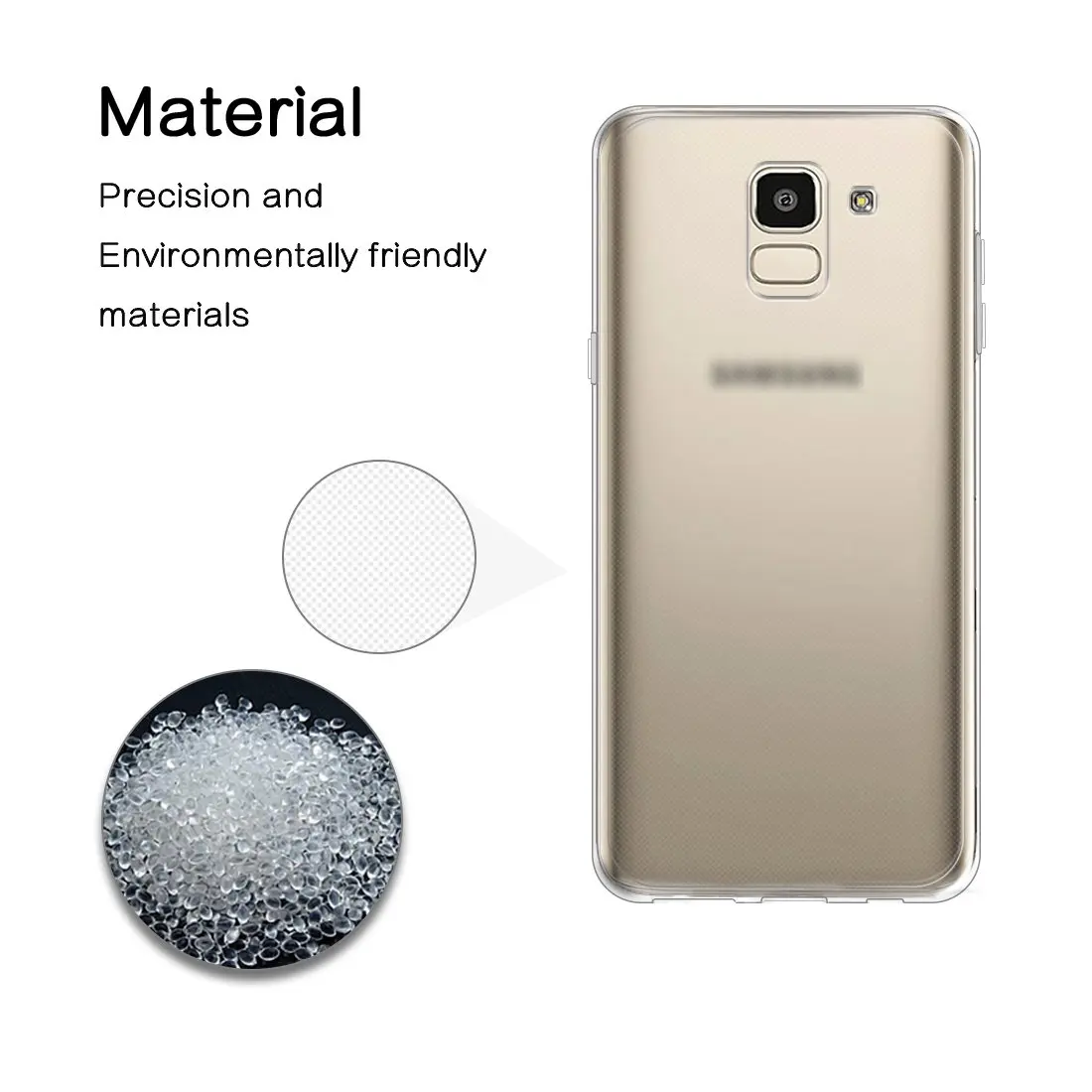 Для Samsung Galaxy J6 2018 чехол силиконовый анти-царапина прозрачный ТПУ для телефона J600