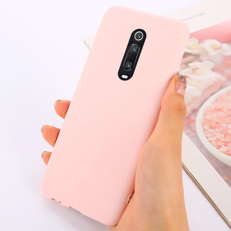 Solid Candy Color Silicone Case For Xiaomi 9 SE Redmi K20 Note 7 Pro Soft TPU Back Cover Note7 Fundas Coque |