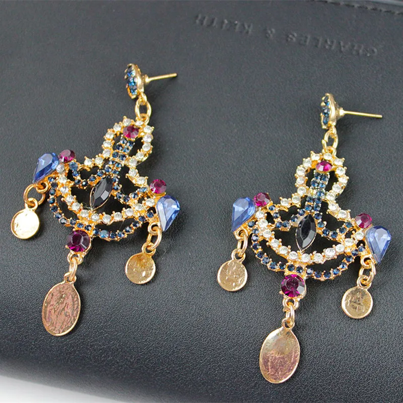 Новые весенне летние Висячие хрустальные серьги F & U роскошные в форме люстры