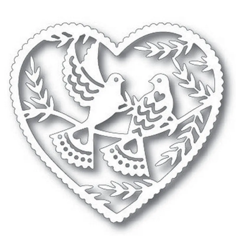 Naifumodo Doves In Love металлическая резка Скрапбукинг птицы высечки для карт Создание