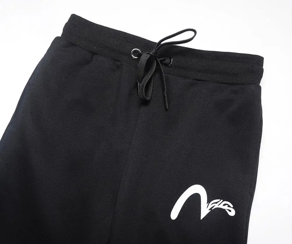 Уличный бренд Evisu универсальные хлопковые теплые дышащие мужские брюки спортивные брюки повседневные мужские брюки шорты 702