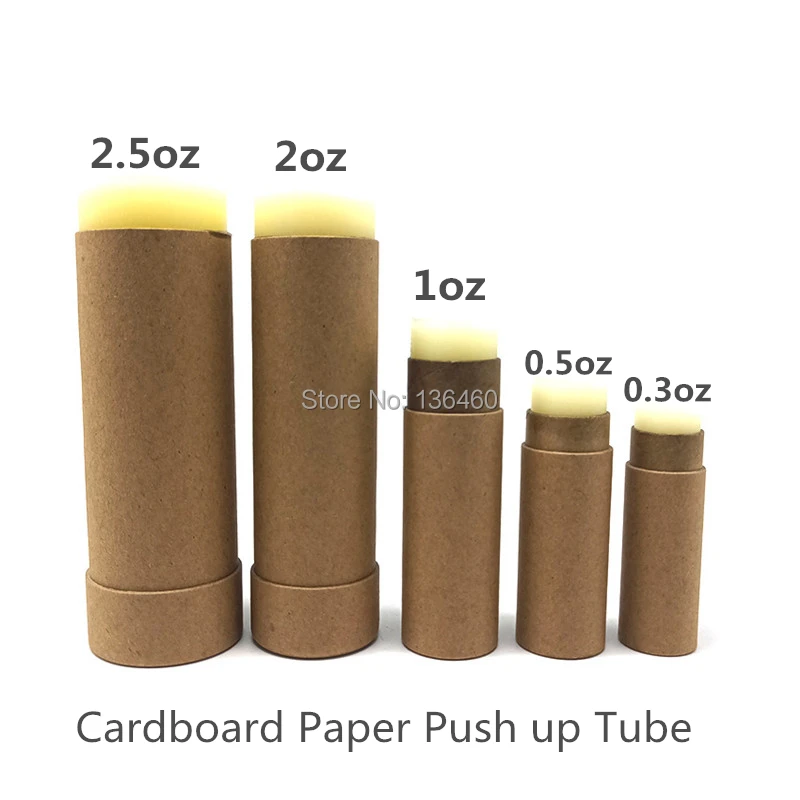 50pcs 0.3oz 0.5oz 1oz eco-friendly cardboard krafts lipstick tube empty lip balm container black white paper Solid perfume tubes