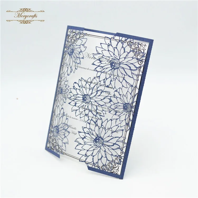 

New arrival laser cut elegant flower wedding cards invitation