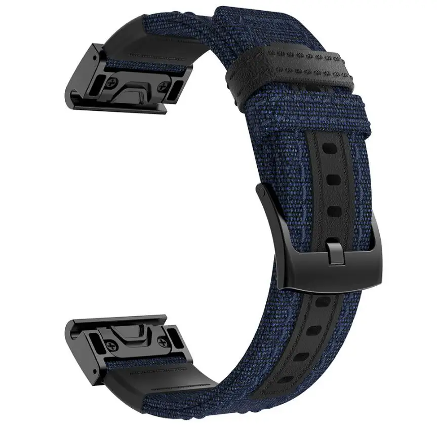 Синий 26 мм Быстросохнущий тканый нейлоновый ремешок для часов Garmin Fenix 5X/5X Plus/Fenix 3/3 HR спортивный ремешок - Цвет: Синий