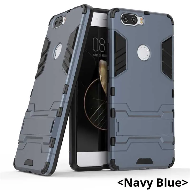 Navy Blue Tsimak противоударный чехол для телефона ZTE Nubia Z17 Lite Axon 7 Mini Z17s V18 Minis PC+ силиконовый чехол-подставка с Железным человеком - Цвет: Navy Blue