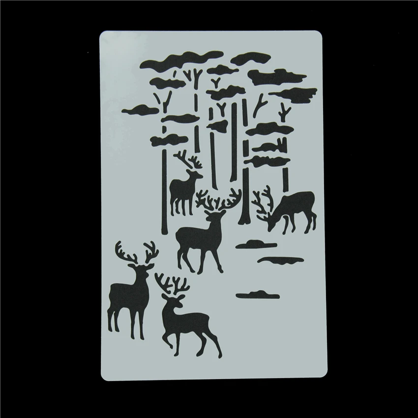 Лес Рождество олень декоративные печенье трафарет площадку для Кофе украшения