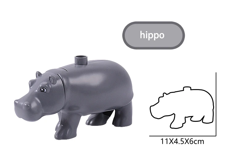 Duplo животные дикие животные серии строительные блоки аксессуары Лев Леопард Тигр Медведь обезьяна Олень жираф Пингвин Зебра режим игрушки