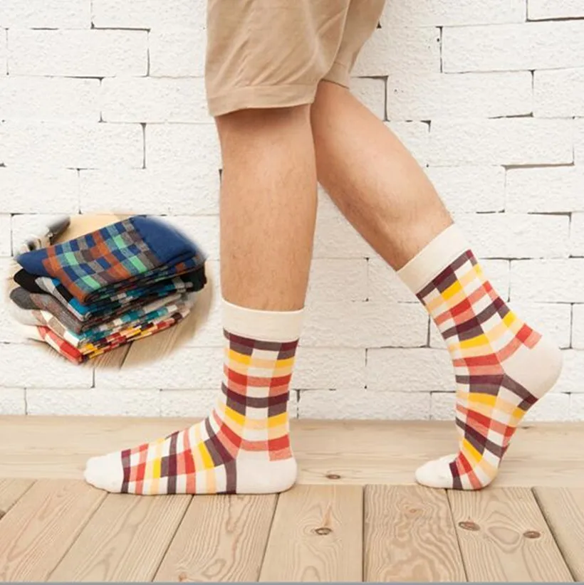 5 стилей цветные сетчатые хлопковые носки для деловых платьев повседневные