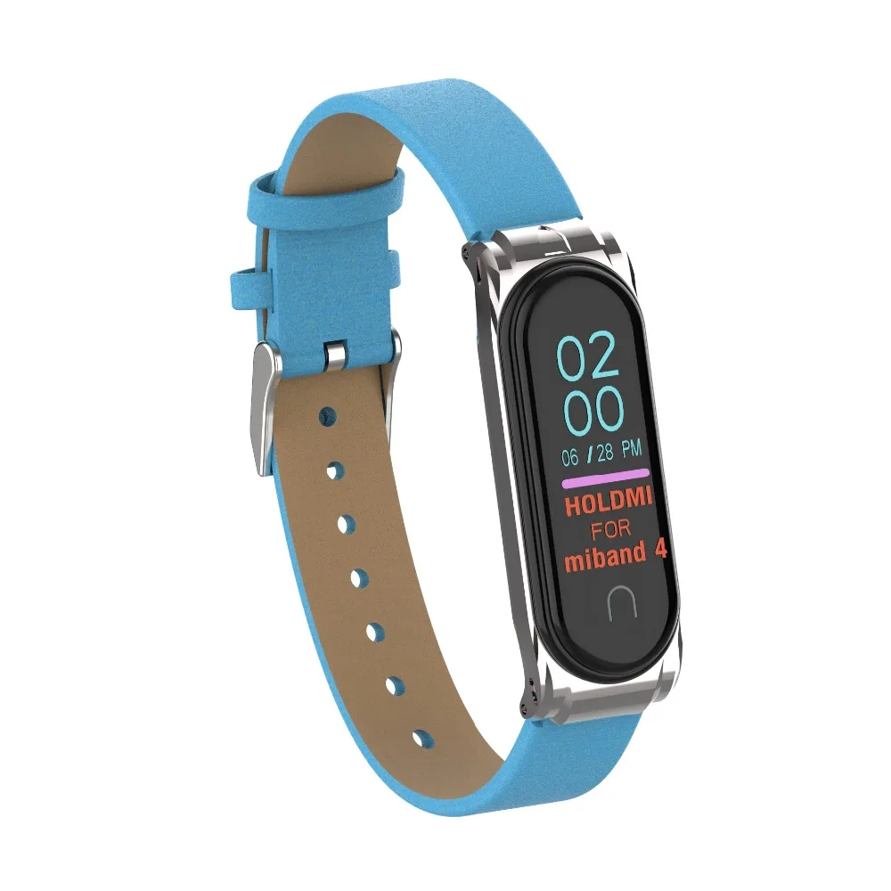PU ремешок для Xiaomi Mi Band 4 наручный ремешок металлический корпус спортивный ремешок correa для Xiaomi Mi Band 4 глобальная Версия смарт-браслет