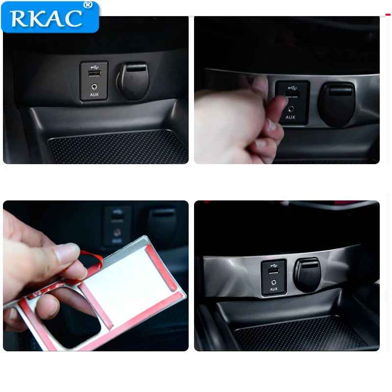 RKAC ABS хромированный прикуриватель Панель рамка отделка крышка AUX USB Обложка