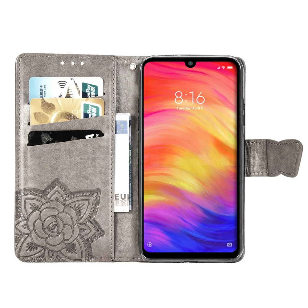 ZIHFONE для Xiaomi Redmi 7 Чехол кожаный флип противоударный Note Pro кошелек цветы чехол