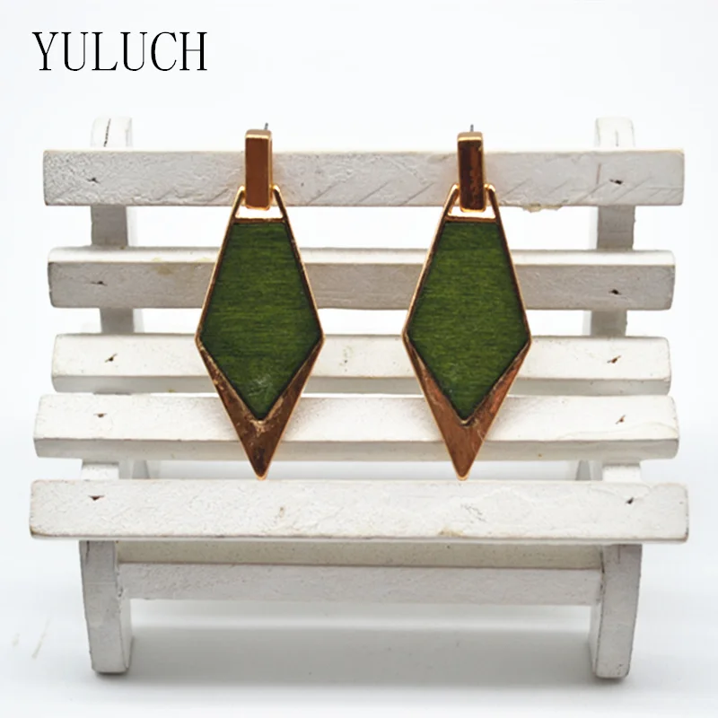 Женские серьги YULUCH нового дизайна модные деревянные ручной работы с