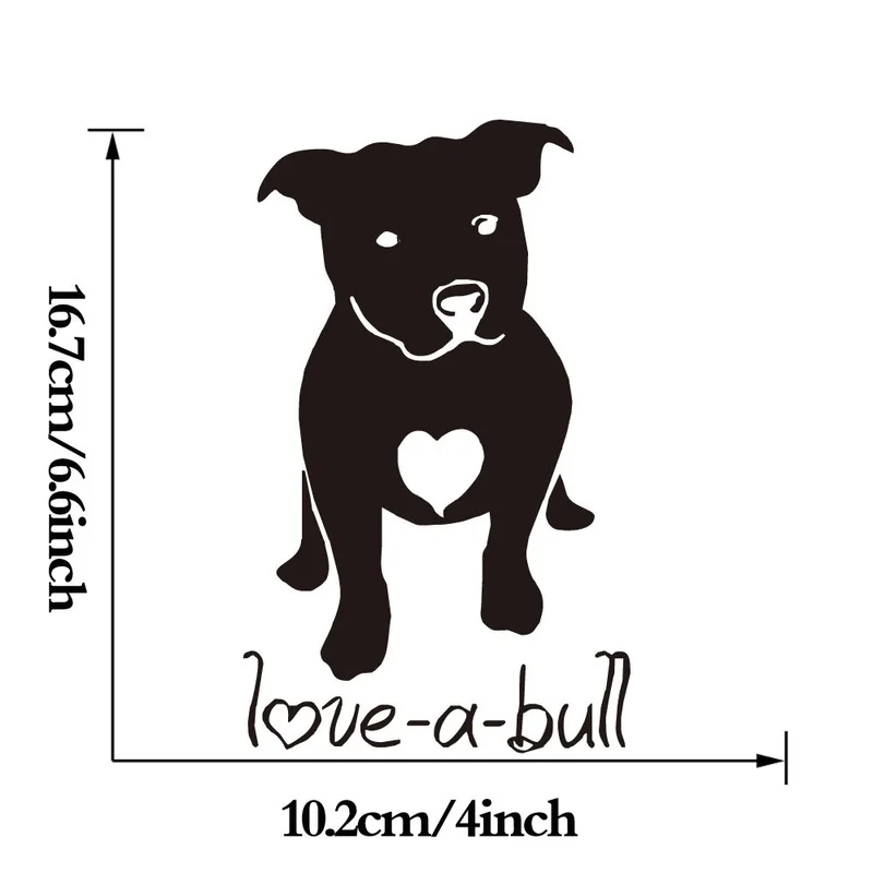 1 шт. автомобильные наклейки Love A Bull Pitbull наклейка водонепроницаемая