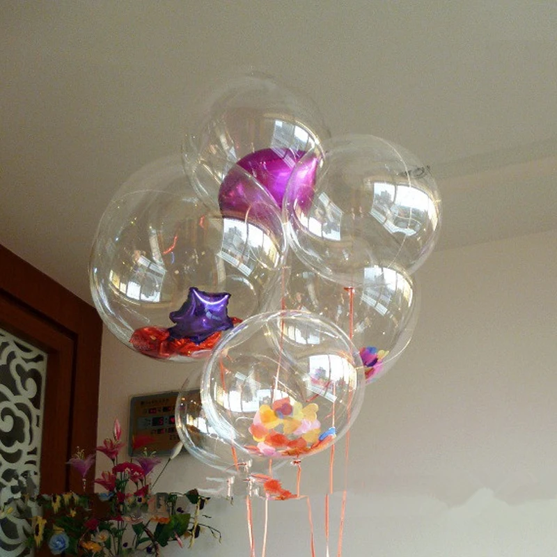 

New Coming 5Pcs 18" BOBO Clear Bubble Balloon, Giant Big Confetti Birthday Wedding Party Decorate Balloons