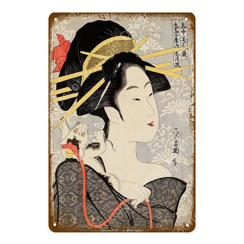 Японский туристический плакат, японский Ukiyoe, металлические жестяные вывески в старом стиле, настенная живопись, табличка, Декор для дома, бара, комнаты, винтажная тарелка - Цвет: YD9726E