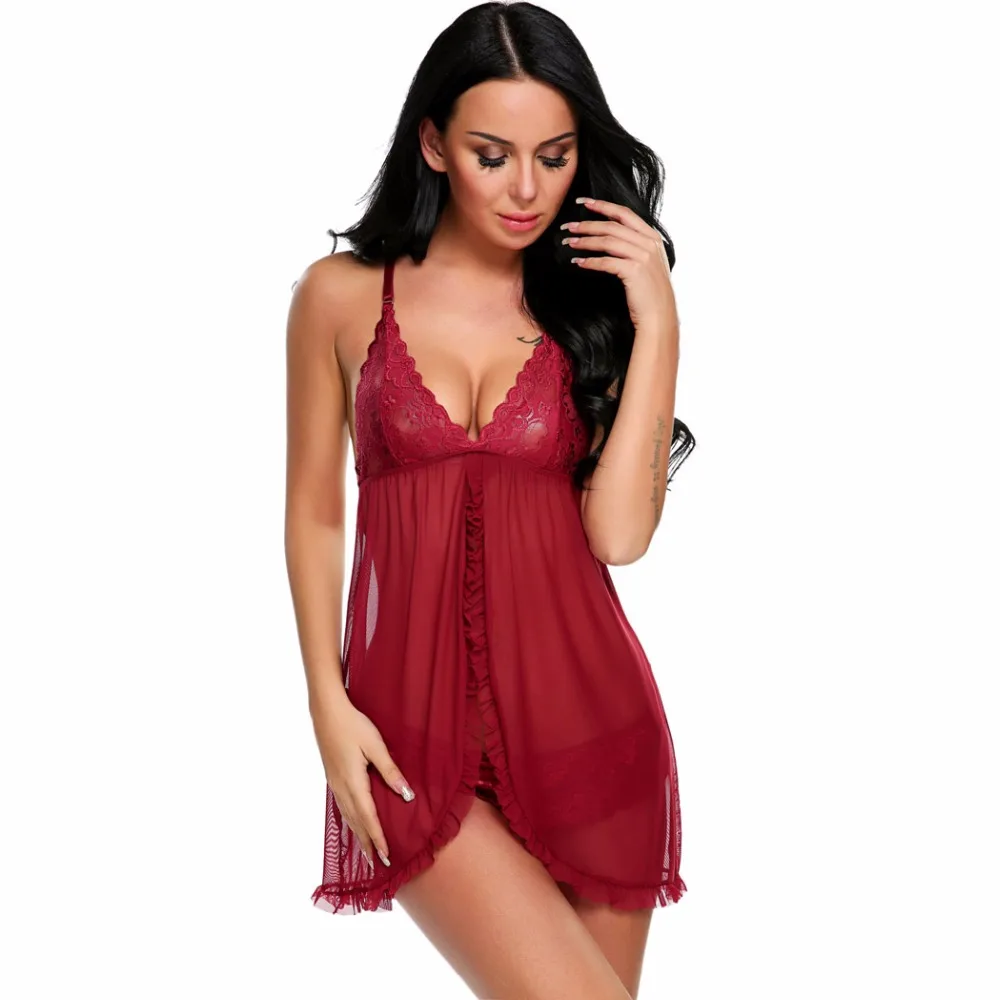 Avidlove женское сексуальное нижнее белье Babydoll с трусиками цветочное кружево