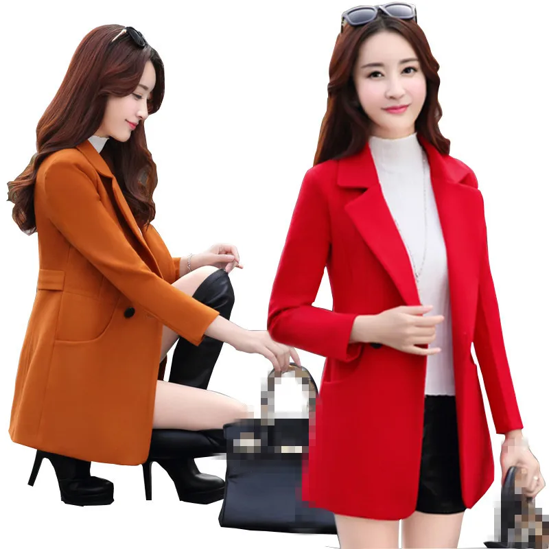 B3835 2020 new autumn and winter women's wear fashion thickened loose slim Blends coat cheap wholesale | Женская одежда