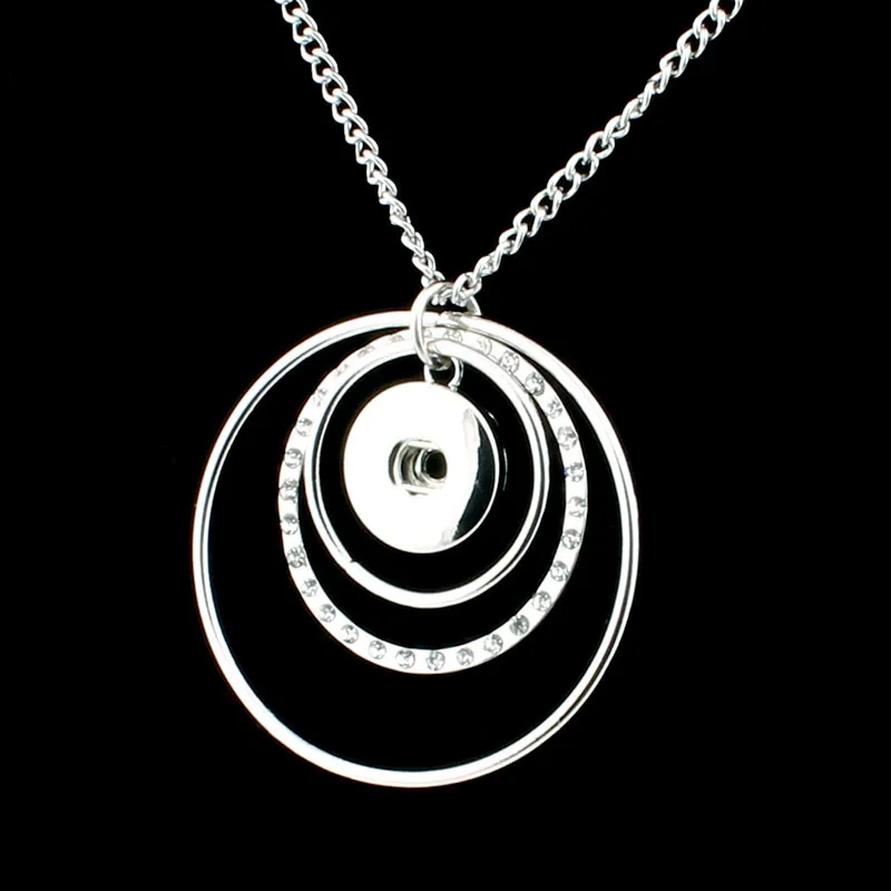 Женское колье с круглым кулоном 18 мм|snap button necklace|necklace wholesalependant necklace |