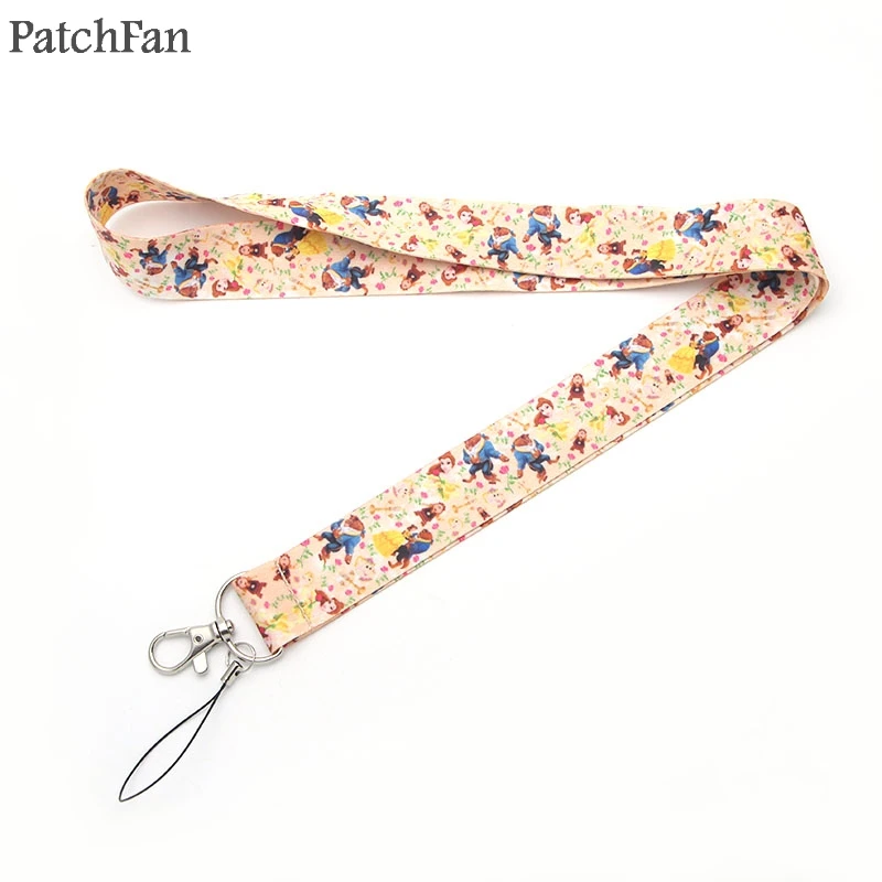 A0308 Patchfan, Красавица и чудовище, ремешок для ключей, телефонов, USB флеш-накопители, брелки, ID, имя, бирка, держатель значка