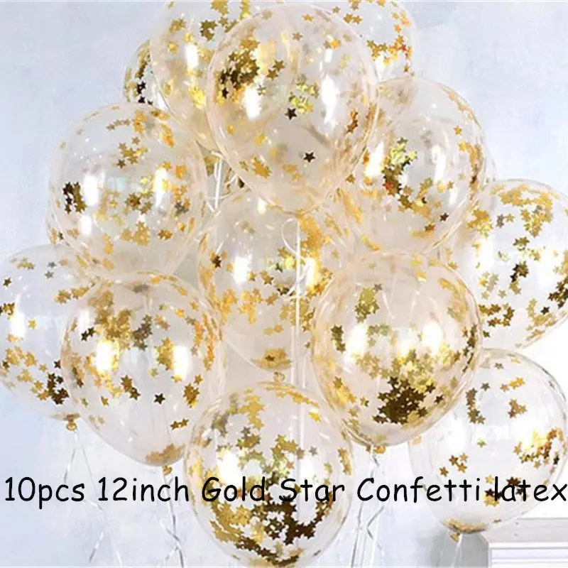 10pcs Gold Star 36 дюймов в коем случае черный, белый цвет латексные воздушные шары с гелием детских празднований дня рождения Свадебная вечеринка гирлянда из звездочек сексуальная верхняя одежда с кисточками Детские конфетти шары - Цвет: 10pcs Gold Star