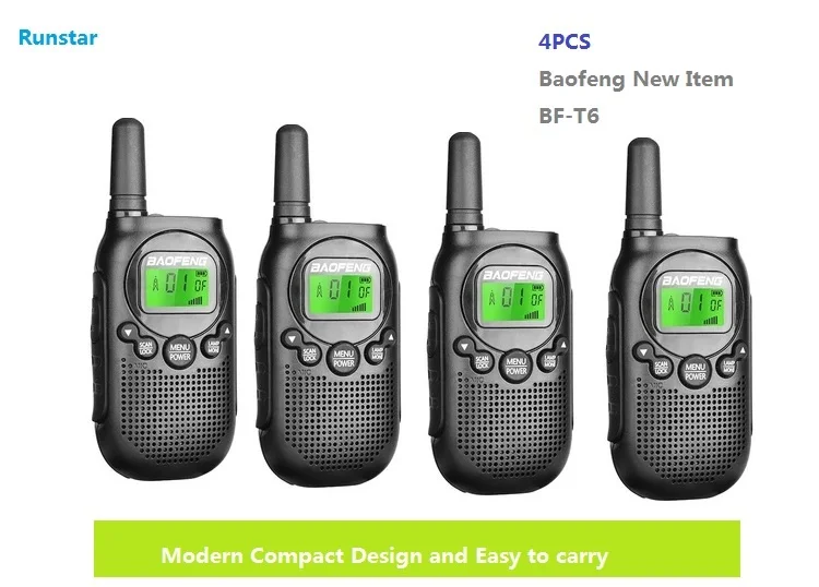 4 шт. портативная мини рация Baofeng VOX с сигнализацией UHF двухсторонний