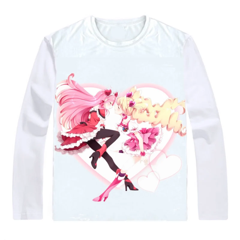 Футболки с длинным рукавом Fresh Pretty Cure рубашки рисунком аниме блестками для