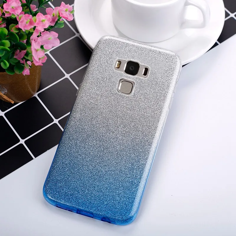 Синий Чехол для ASUS Zenfone 3 Max ZC553KL чехол Ультратонкий с блестками TPU силиконовый чехол для Funda ASUS Zenfone 3 Max ZC553KL 5,5 дюймов - Цвет: Синий