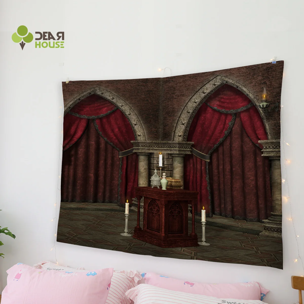 Dearhouse Gothic Mysterious Dark Room Wall Decor Bedspread Tapestry Coverlet Bedding Curtain Blanket Throw Sheet Towel | Дом и сад