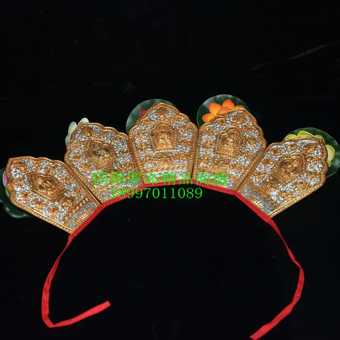 Из Непала Тибета guru Dharma мероприятия Позолоченные Liuyin five Buddha crown Tianyi Zhiguan