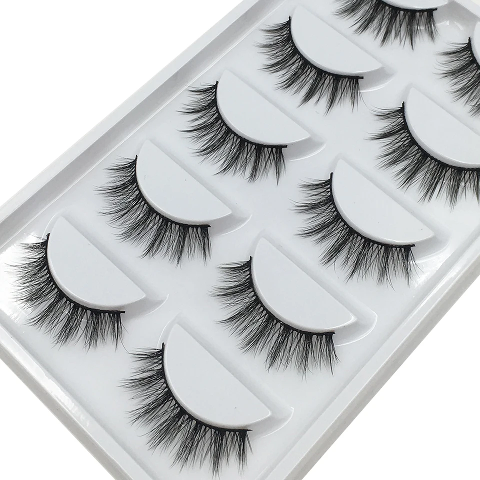 5 пар 3d норковые волосы ресницы удобные мягкие Крест натуральные длительный