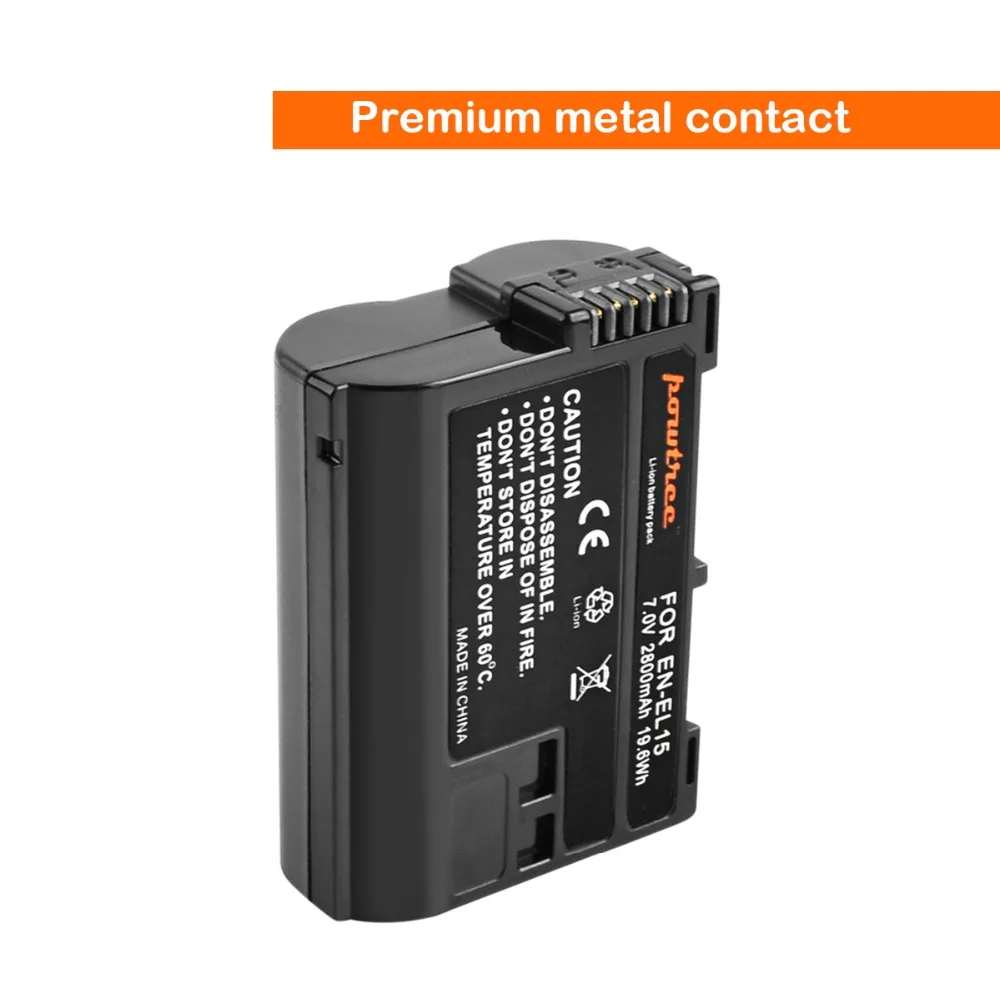 Аккумулятор + зарядное устройство Автомобильное 1xEN EL15 ENEL15 EN для камеры Nikon DSLR D600