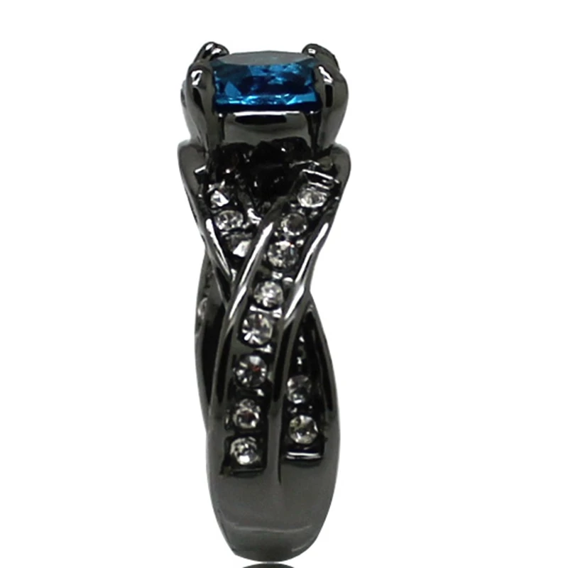 Размер 5 11 стандартное черное кольцо для свадьбы помолвки солита на годовщину