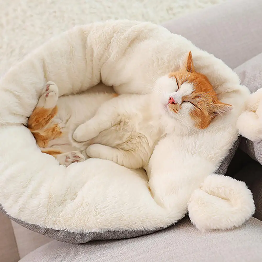 Удобная кровать для кошек милые товары домашних животных плюшевая теплая собак