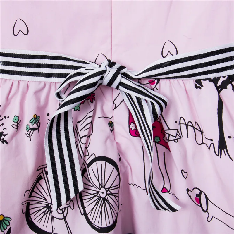Pink Baby Kids Girls dress Princess Party Bubble Beauty Anime Formal Go cycling for an outing girls summer Dress Fit 2-7Y | Детская