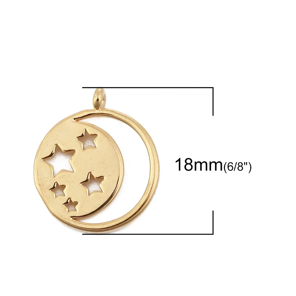 DoreenBeads медные 3D Подвески Подвеска чайник круглая луна Позолоченные ювелирные