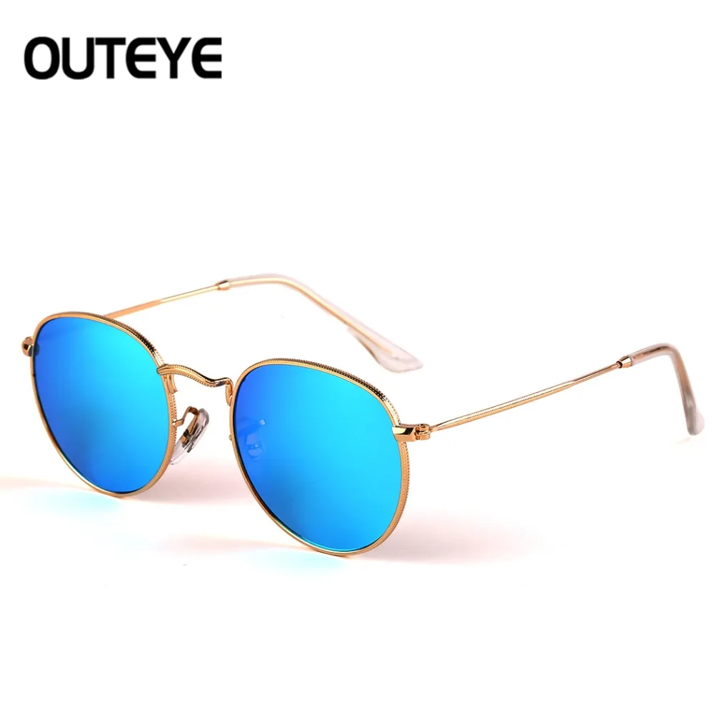 Круглая металлическая оправа солнцезащитные Стекло для 2017 женская обувь класса