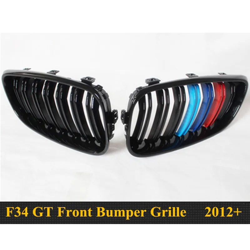 1 пара из глянцевый черный передняя решетка радиатора для BMW 3 серии GT F34 2012 2016