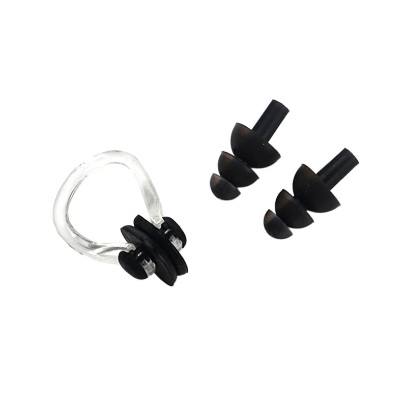 

1 Set Soft Ear Plugs+Nose Clip Environmental Silicone Waterproof Dust-Proof Earplugs Diving Water Sports Swimming Accessories