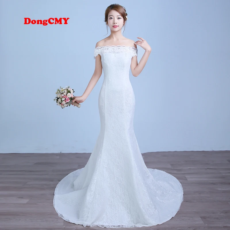DongCMY Новое поступление 2021 длинное белое свадебное платье русалка платье|vestido de
