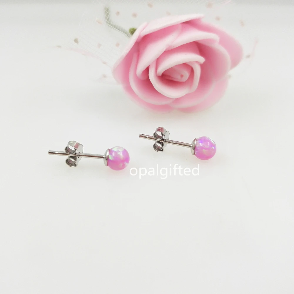 Женские серьги с опалом 1 цвет 4 мм|beads stud earrings|fashion earringsstud earrings |