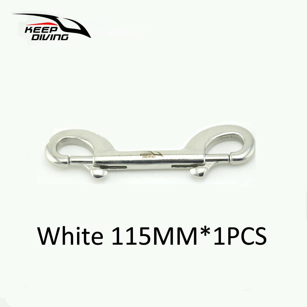 White 115MM 1PCS Держать Дайвинг 3 шт. 316 нержавеющая сталь Дайвинг двухсторонний крюк Bcd Chioce оснастки Болт Комплект Quick Draw - Цвет: White 115MM 1PCS