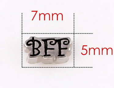 20 шт./лот DIY сплав BFF буквы слова плавающий медальон Подвески для стекла памяти